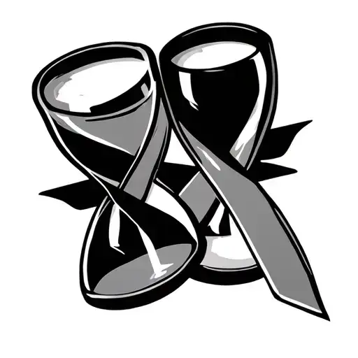 Hour Glass With Two Cancer Ribbons Incorporated