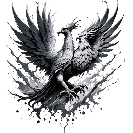 Phoenix Breaking Through Glass