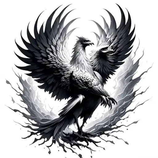 Phoenix Breaking Through Glass