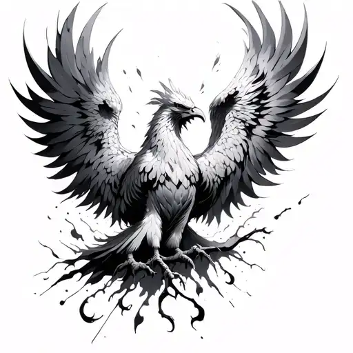 Phoenix Breaking Through Glass