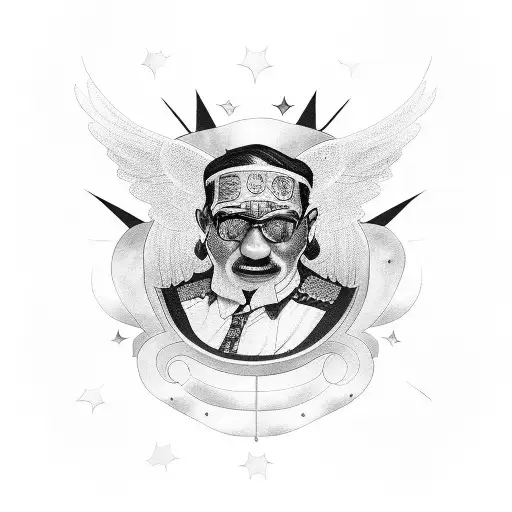 Tribute To Uncle With Stars And Guardian Angel