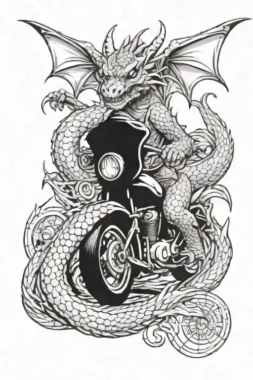 Motorcycle Rock Guitar Dragons