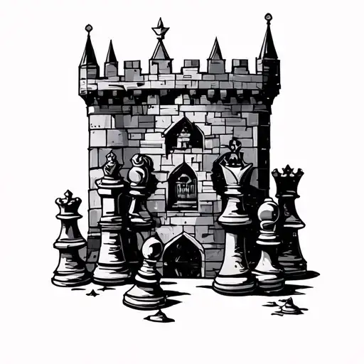 Chess Castle Silhouette