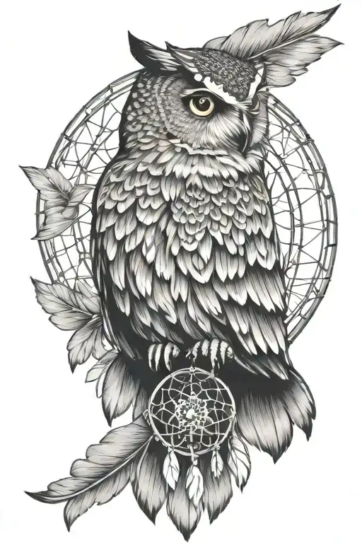 Owl With Dreamcatcher