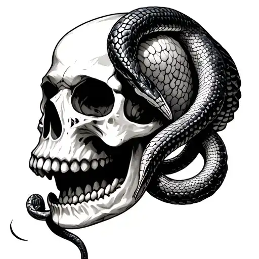Skull With Snakes