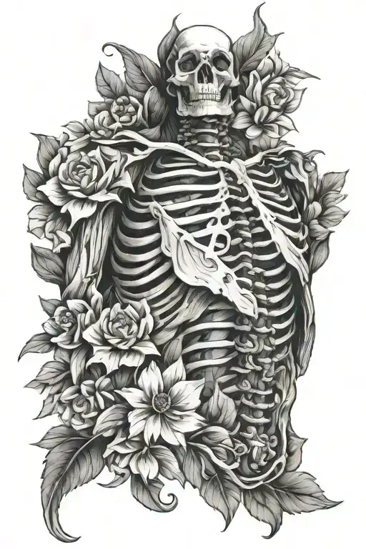 Rib Cage In Flowers