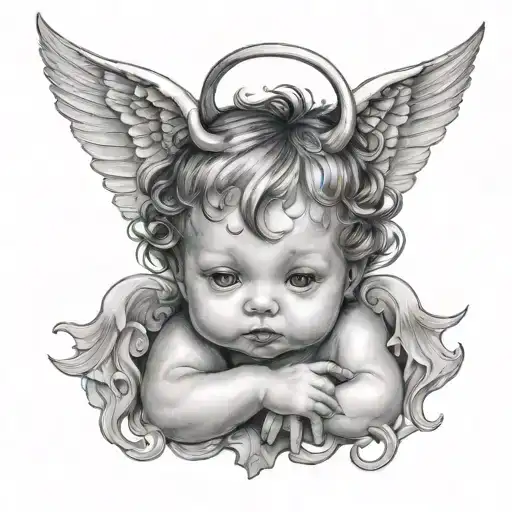 Baby Angel With Devil Horns