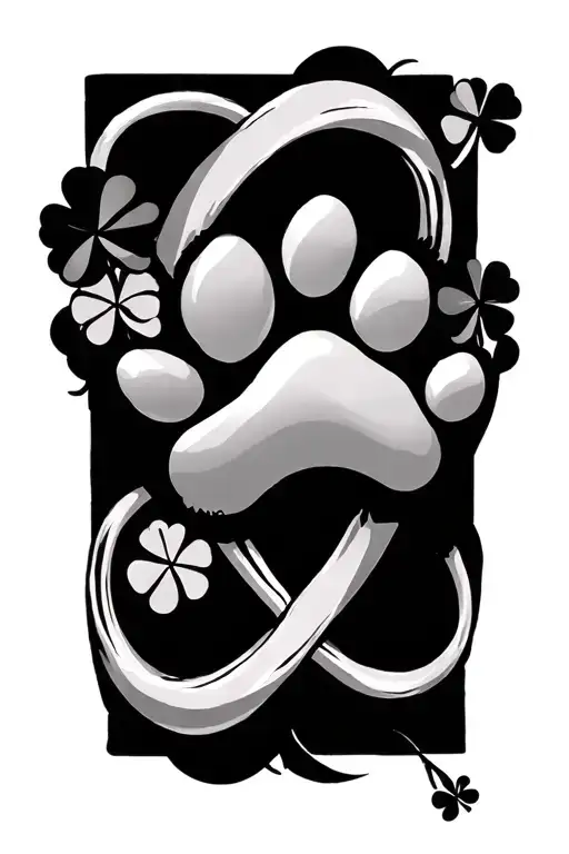 Infinity With Paw Print And Shamrock
