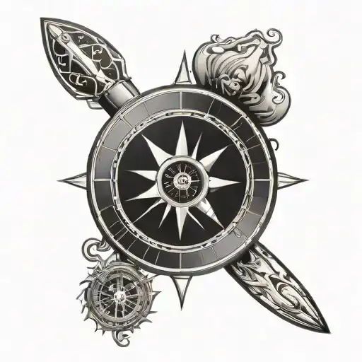 Paddle Kayak Compass Surrounded