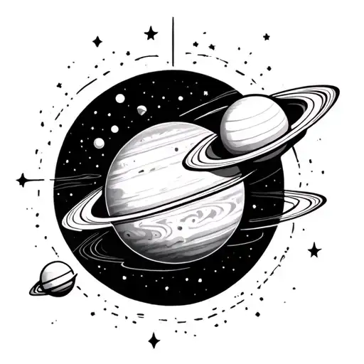 Filler Tattoo With Planets And Space
