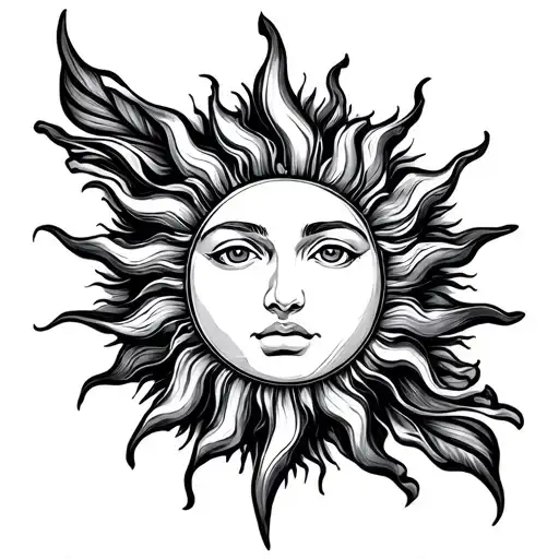 Sun Design Tattoo With The Middle Of The Sun On The Elbow Bone
