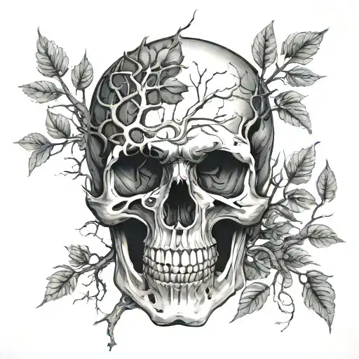 Skull With Tree Growing Out
