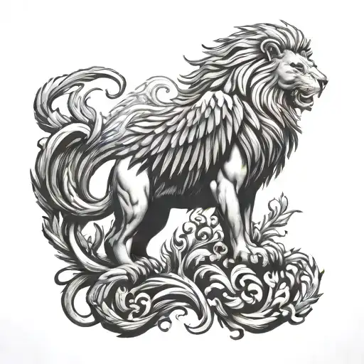 Phoenix And Lion Standing