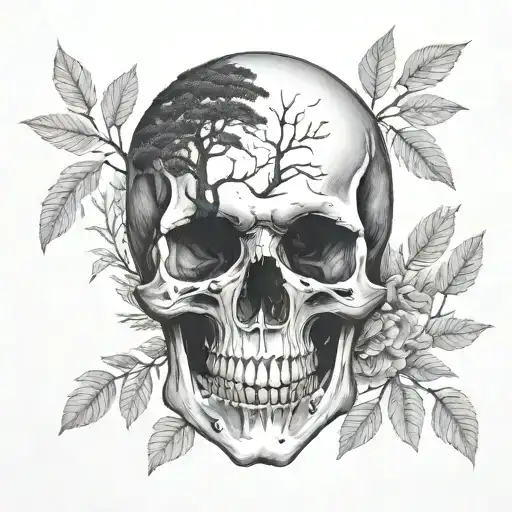 Skull With Forest On Top