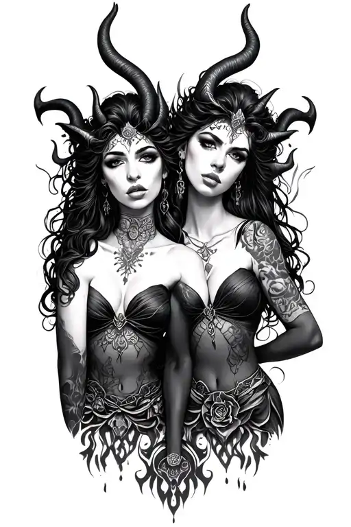 Latina Gemini Demon Woman Twins