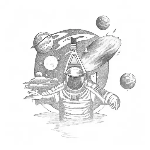 Astronaut Playing Disc Golf