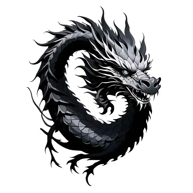 Minimalist Japanese Dragon