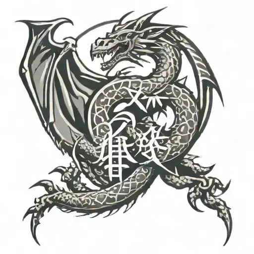 Kaizen With A Dragon Embedded Into The Word