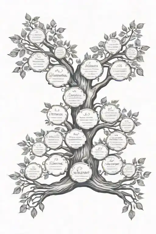 A Family Tree With Names Written