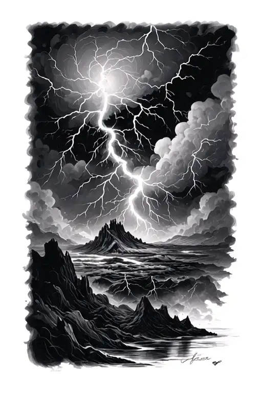 Black And Nuanced Gray Thunderstorm