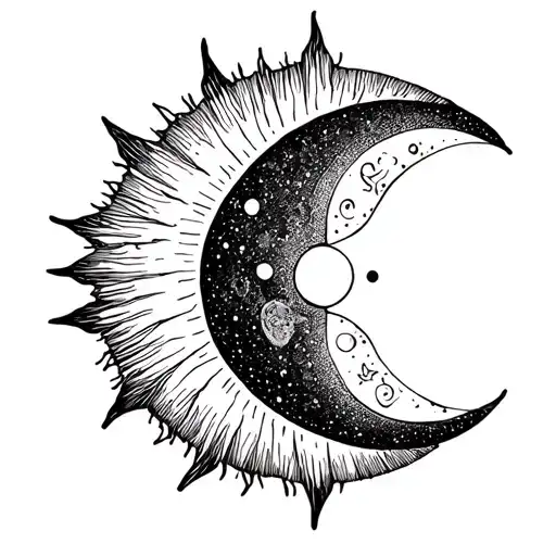 Minimalist Moon Sun Line