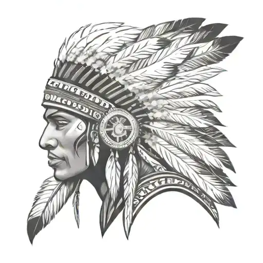 Black Indian Man With Feather Feather Feather