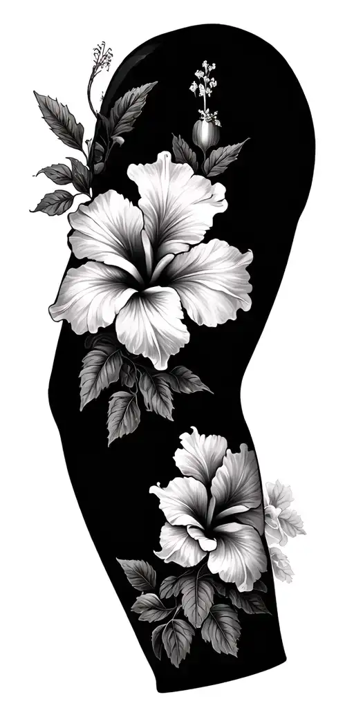Hibiscus Flower Sleeve Lower Arm
