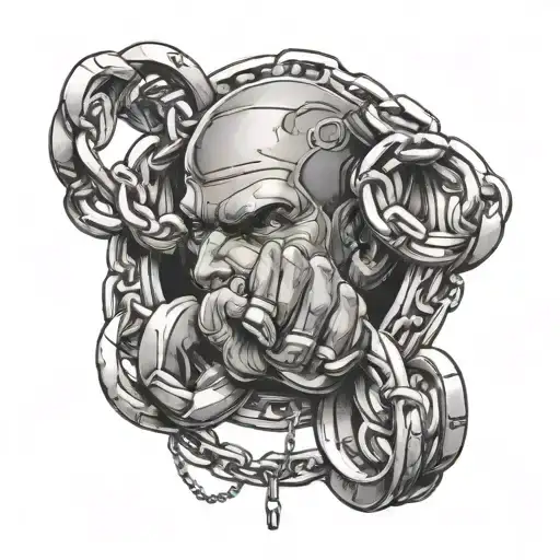 Chains With A Fighter Near The Ring