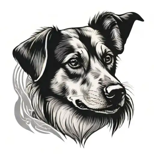 Design A Tattoo Featuring A Dog In A Unique And Artistic Way
