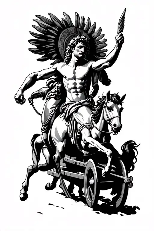 Greek Apollo Riding The Horse Chariot Forearm