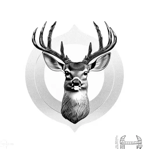 A Deer With Intricate Deer Horns Surrounded By Kitchen Utensils