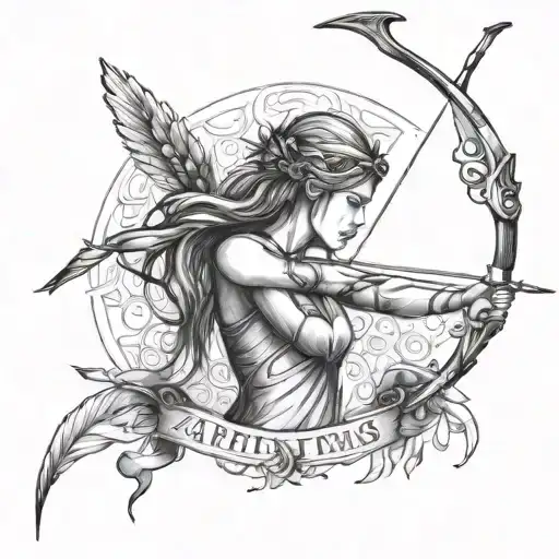 The Name Artemis With Bow And Arrow