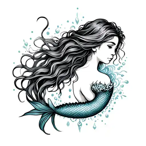 Mermaid Mental Health Tattoo Design Inspired
