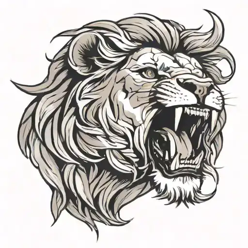 Lion Roaring Tattoo