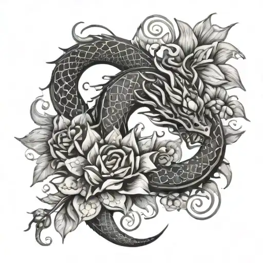 Sun Serpent In The Flowers