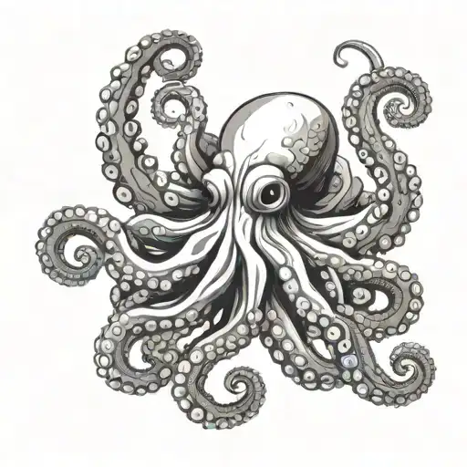Octopus With Tentacles Giving Italian Hand Gesture