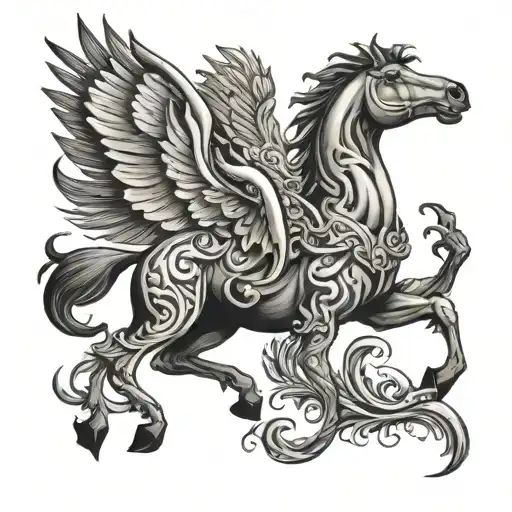Horse And Phoenix Rising