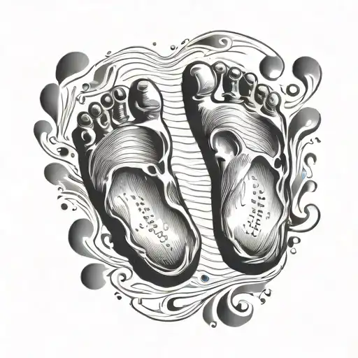 Baby Footprint With Names