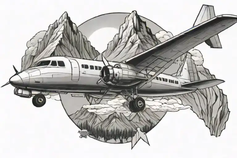 Airplane And Mountain