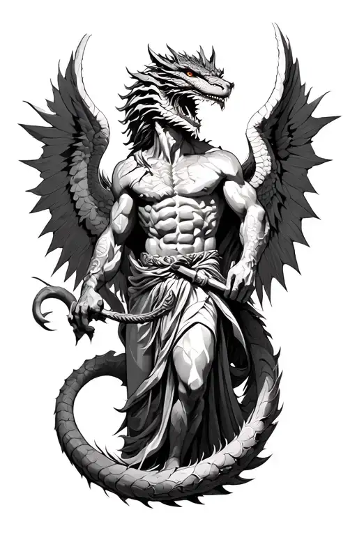 Archangel Michael Killing The Dragon Wrapped