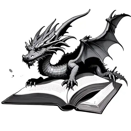 Dragon Flying Out Of A Book