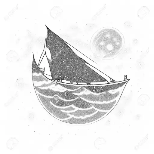 A Ship Sailing Through A Galaxy Of Stars