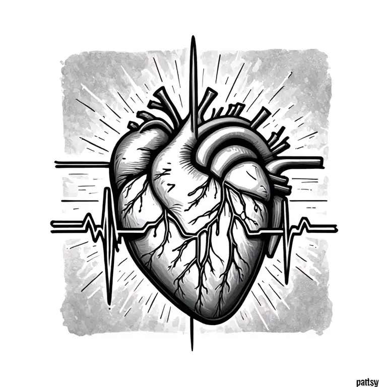 Heartbeat Tattoo With The Name Patsy