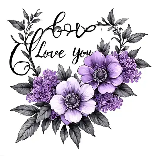Lilac Flowers Intertwined With Love You