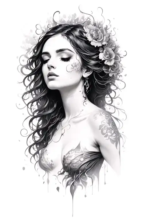 Beautiful Raging Woman Fading Away