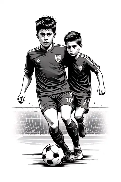 Brothers Playing Soccer