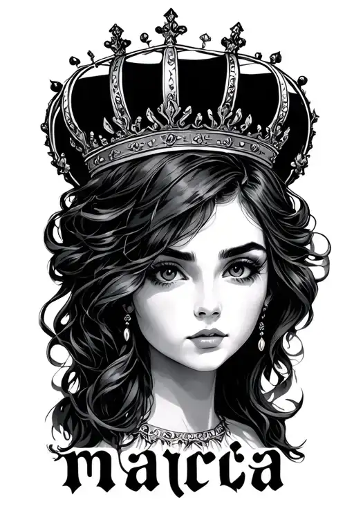 The Name Marcia With A Crown