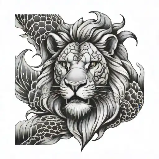 Lion Face With Full Koi