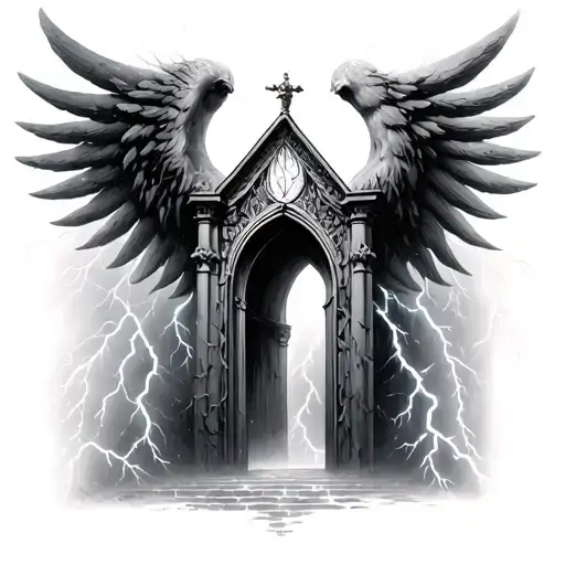 Heaven Gates With Lightening Storm