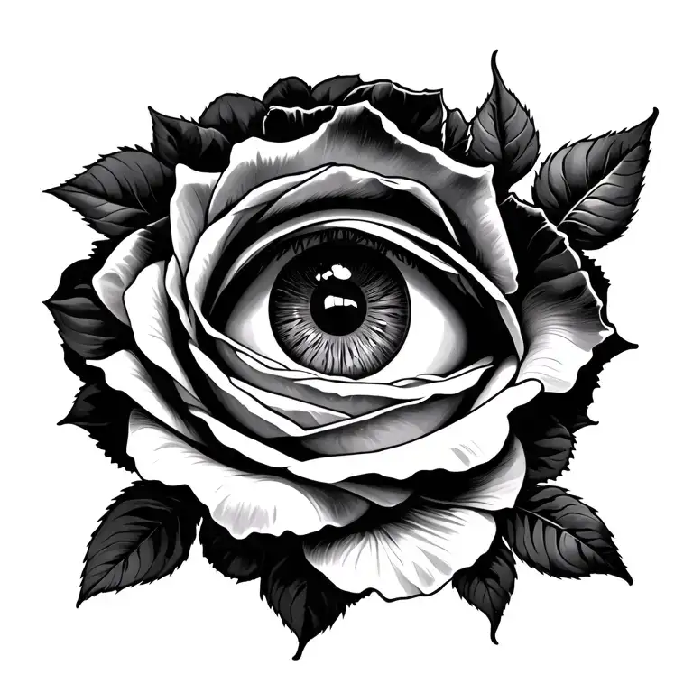 Eye Surrounded With Rose Growing
